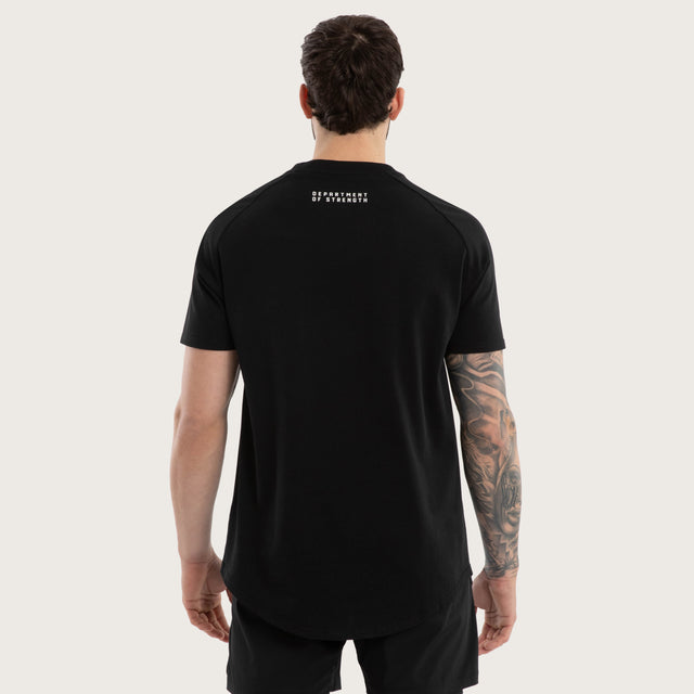 Vital Raglan Dual Curved Tee Jet Black