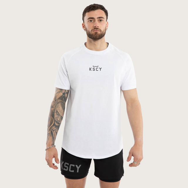 Vital Raglan Dual Curved Tee Optical White