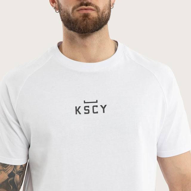 Vital Raglan Dual Curved Tee Optical White