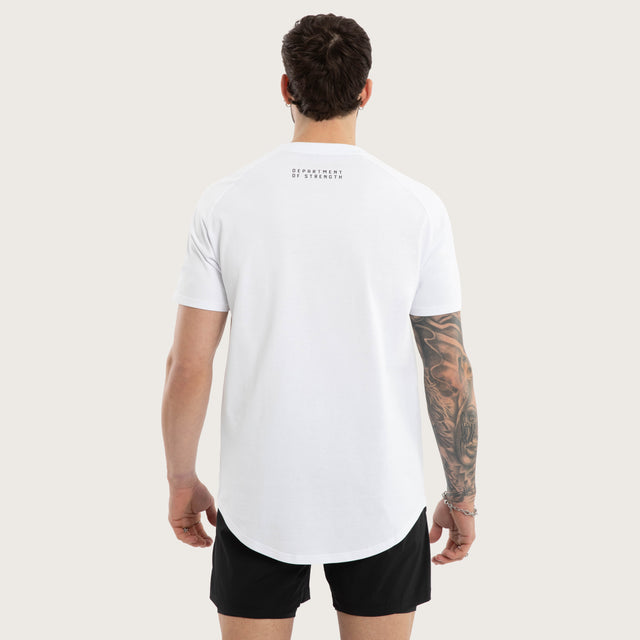 Vital Raglan Dual Curved Tee Optical White