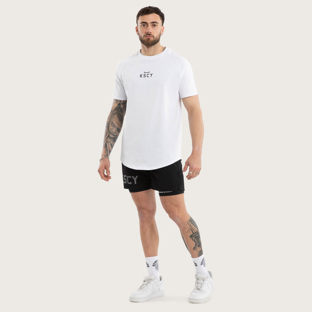 Vital Raglan Dual Curved Tee Optical White