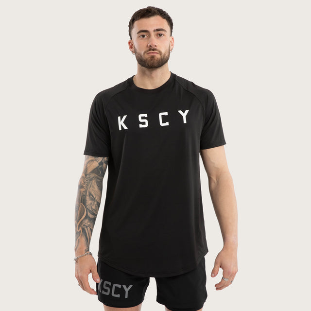 Prime Raglan Dual Curved Tee Jet Black