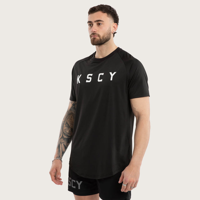 Prime Raglan Dual Curved Tee Jet Black