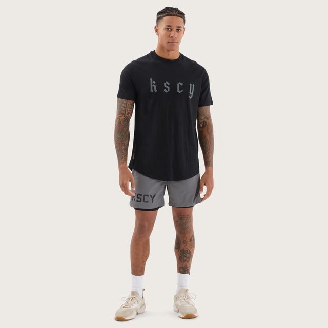 Apex Raglan Dual Curved Tee DOS Black