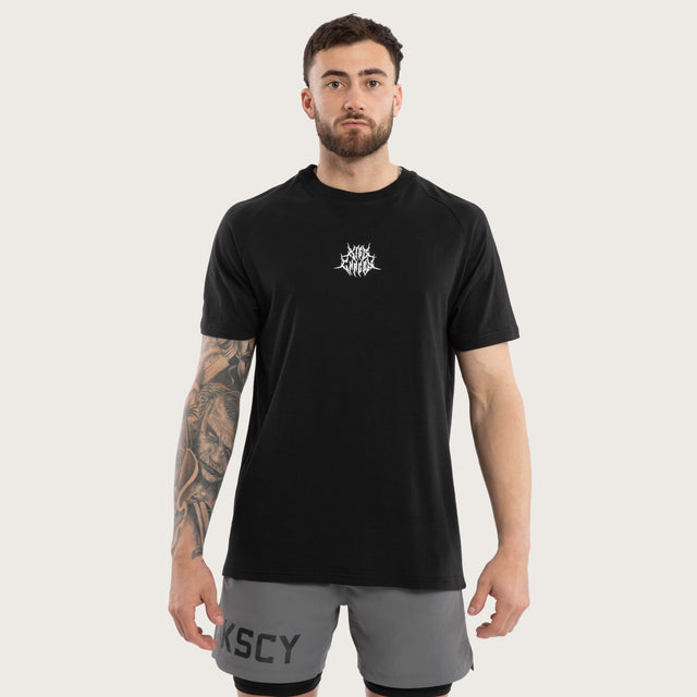 Doom Raglan Straight Hem Tee Jet Black