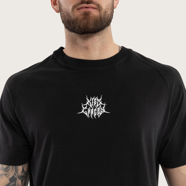 Doom Raglan Straight Hem Tee Jet Black