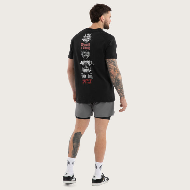 Doom Raglan Straight Hem Tee Jet Black