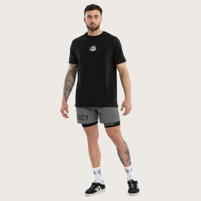 Doom Raglan Straight Hem Tee Jet Black