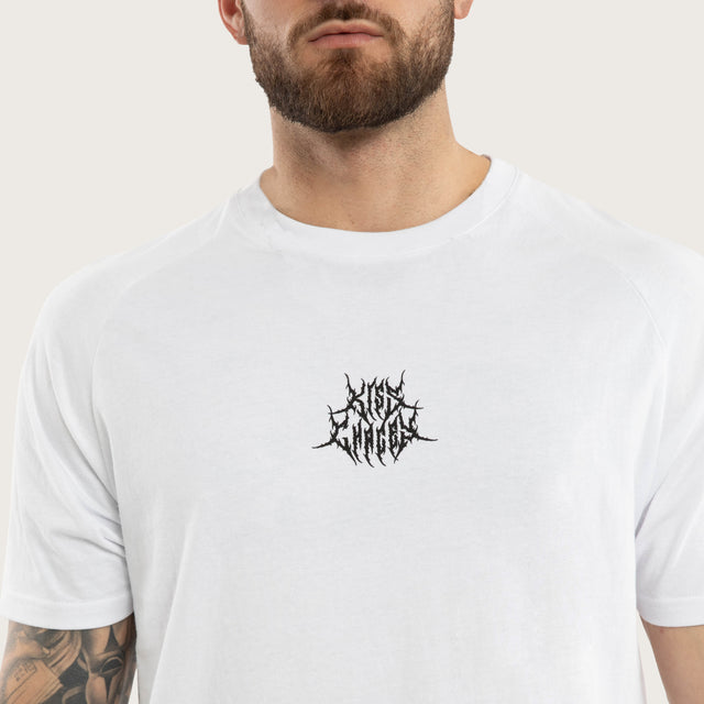 Hostile Raglan Dual Curved Tee White