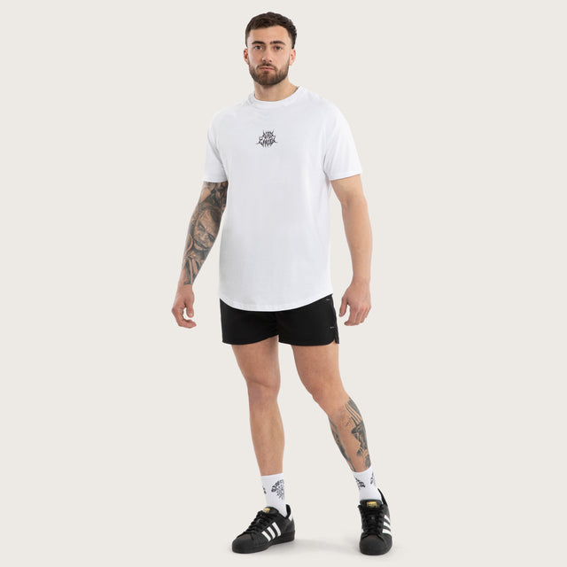 Hostile Raglan Dual Curved Tee White