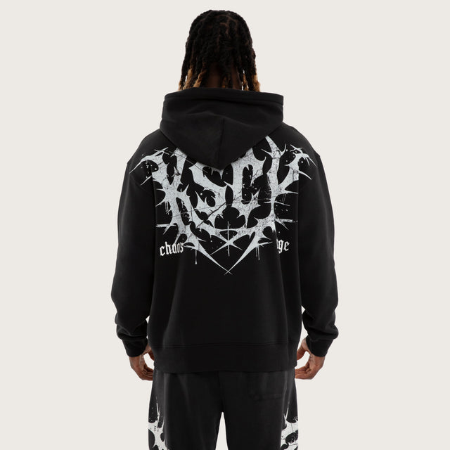 Model wears Fuel Training Relaxed Hoodie Black Hoodies Black – image 1