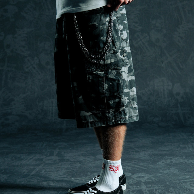 K7 Super Cargo Shorts Washed Camo