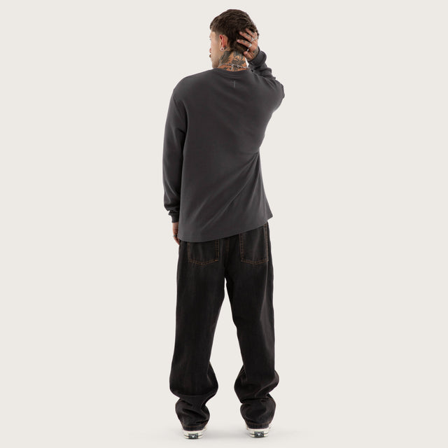 Longsleeve Mini Waffle Tee Asphalt