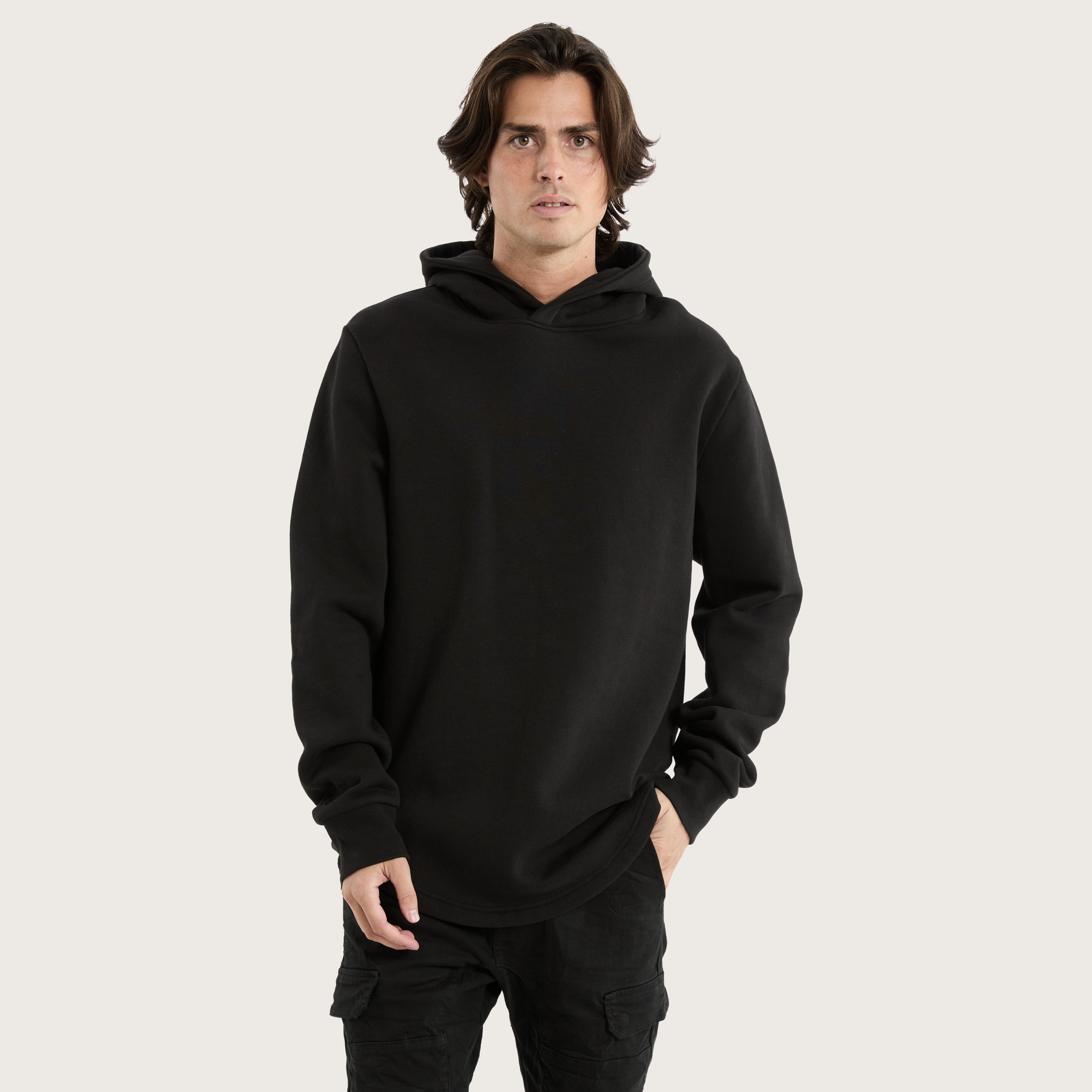 KSCY Casper Heavy Dual Curved Hoodie in Black - Kiss Chacey