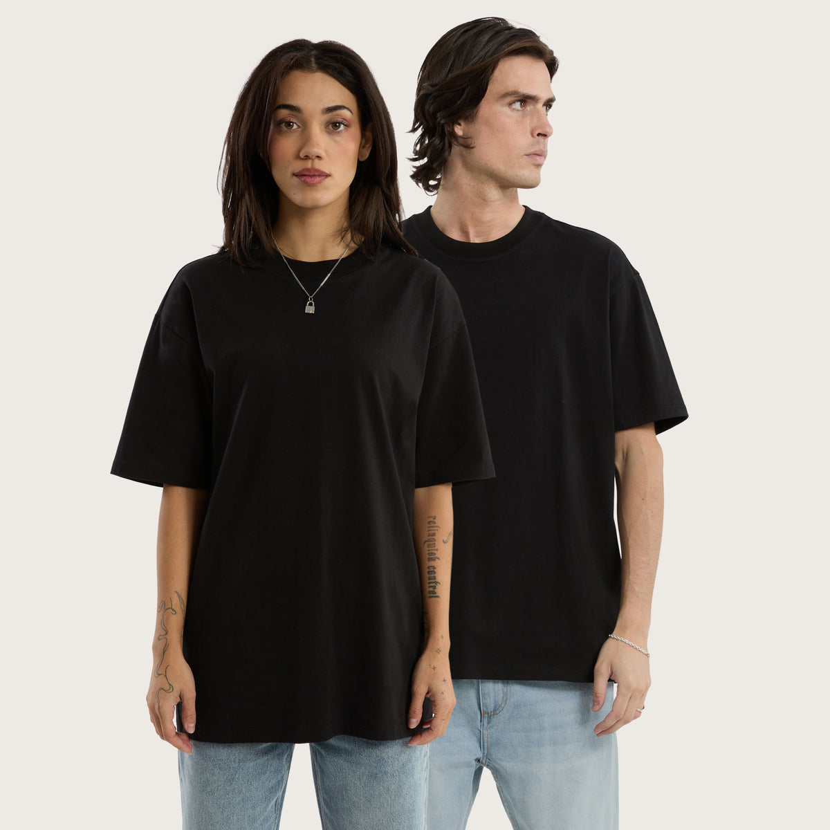 KSCY Brooks Heavy Box Fit Tee in Jet Black - Kiss Chacey