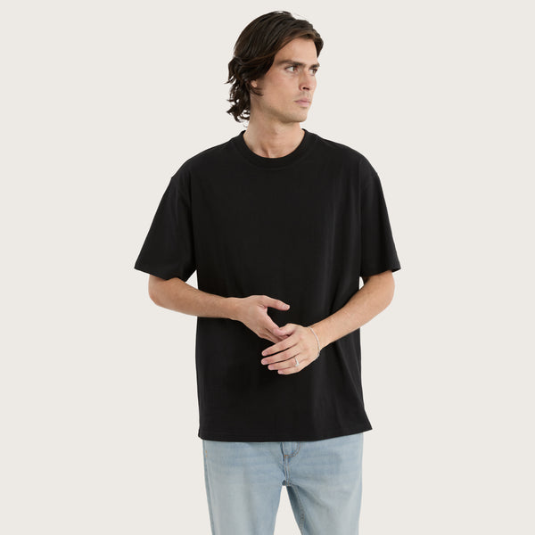 KSCY Brooks Heavy Box Fit Tee in Jet Black - Kiss Chacey