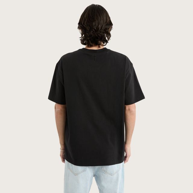 Brooks Heavy Box Fit Tee Jet Black