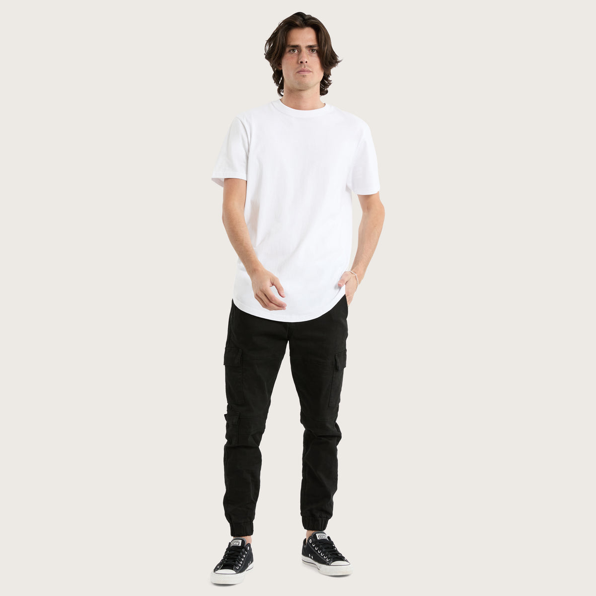 KSCY Prairie Dual Curved Tee in Optical White - Kiss Chacey