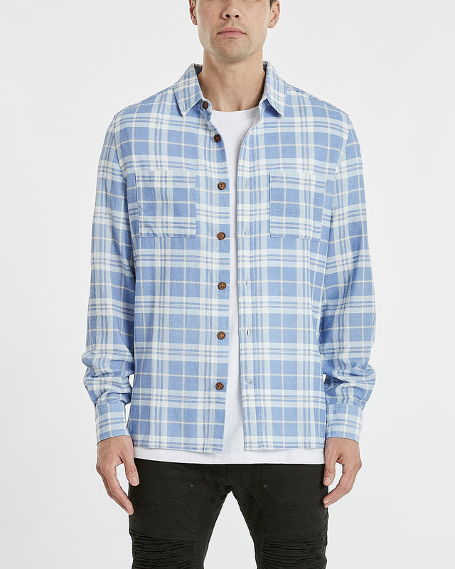 Trusted Casual Long Sleeve Shirt Blue/White Check