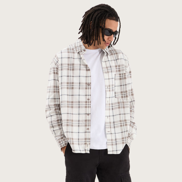 Seville Overshirt Taupe Check