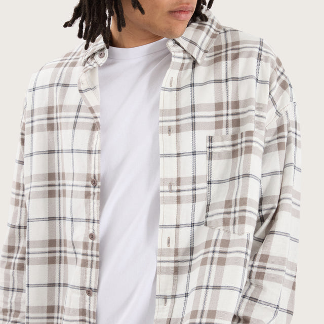 Seville Overshirt Taupe Check