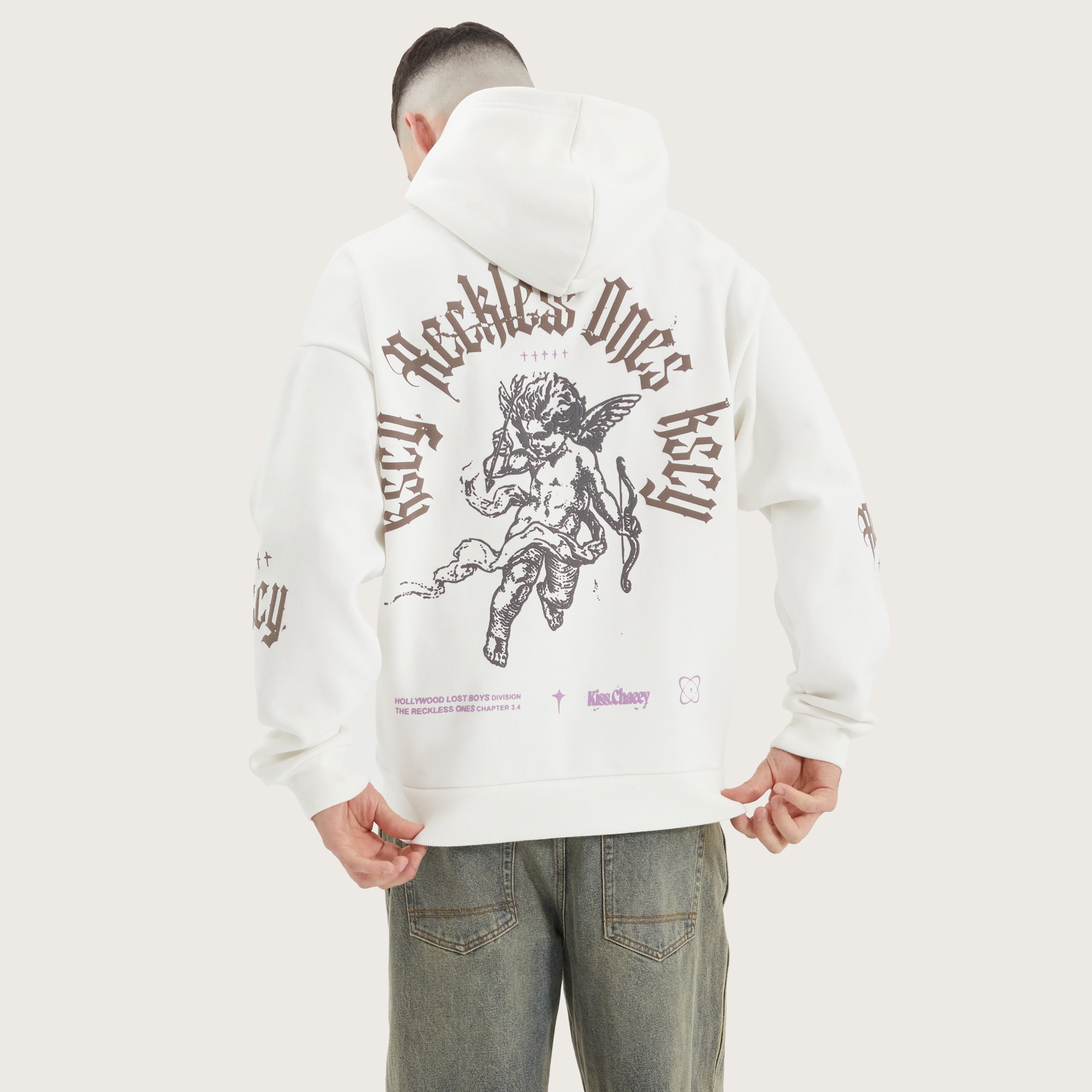 Shield Oversized Hoodie in Natural White | Kiss Chacey