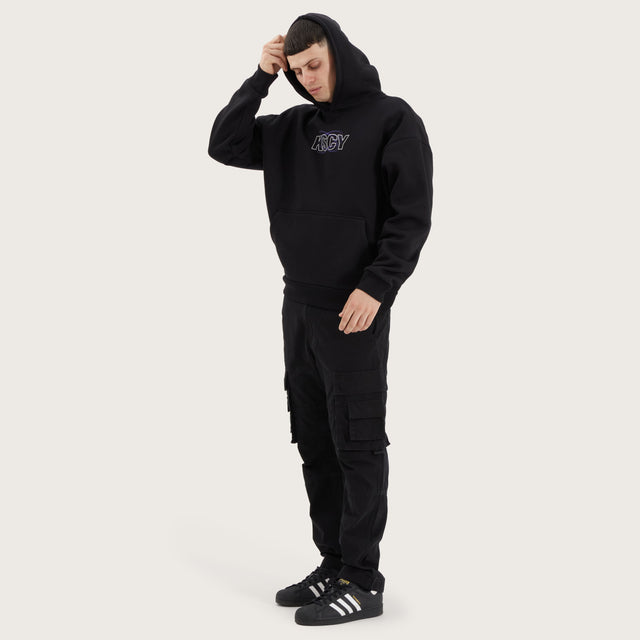 Chronos Oversized Hoodie Jet Black