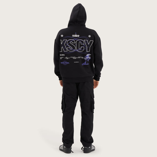 Chronos Oversized Hoodie Jet Black