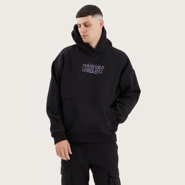 Chronos Oversized Hoodie Jet Black