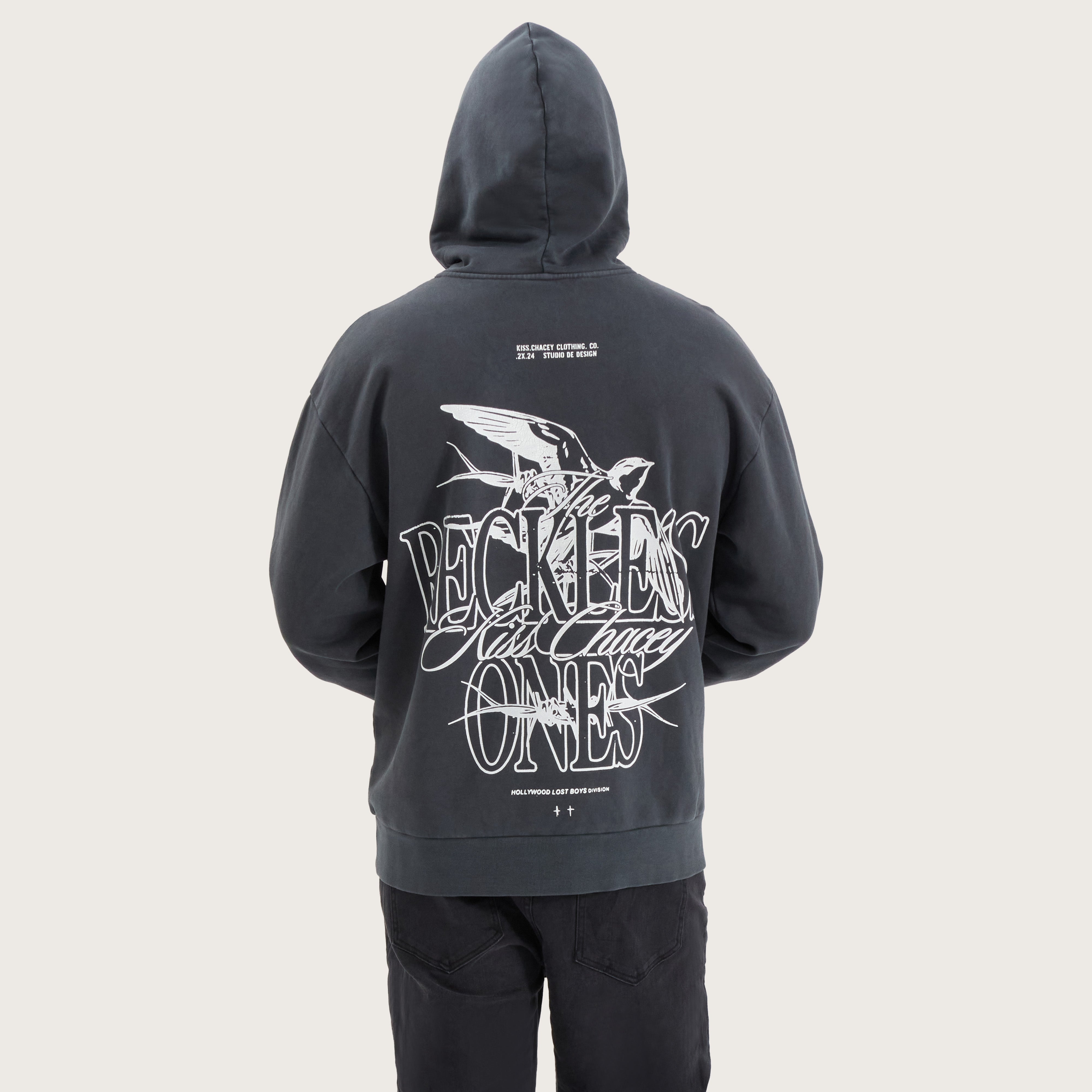 Lark Relaxed Hoodie in Pigment Asphalt | Kiss Chacey