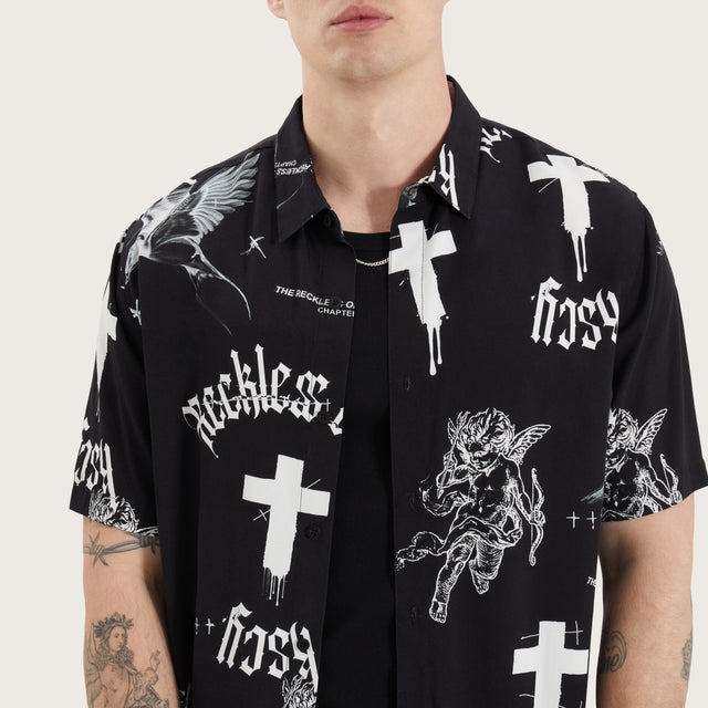 Blackford Relaxed Shirt Cross Angel Print