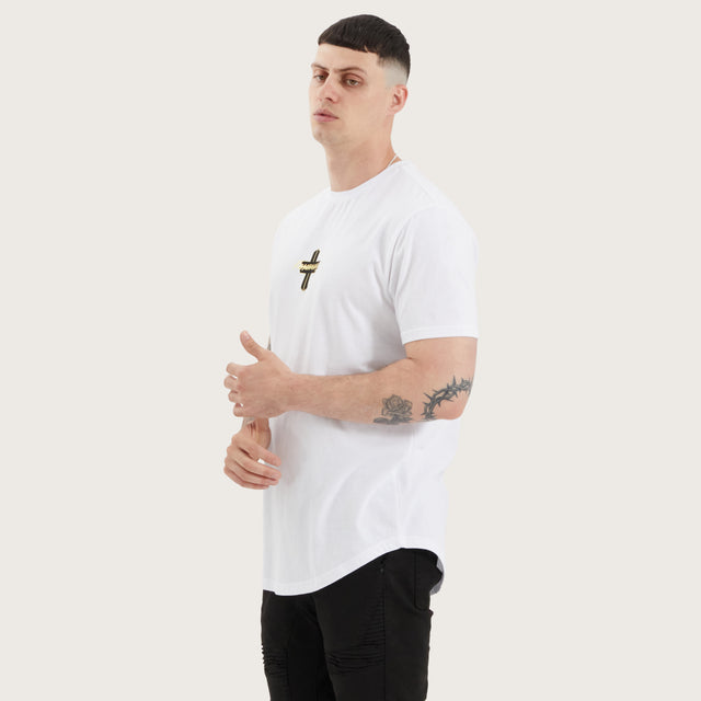 Prudheo Dual Curved Tee Optical White