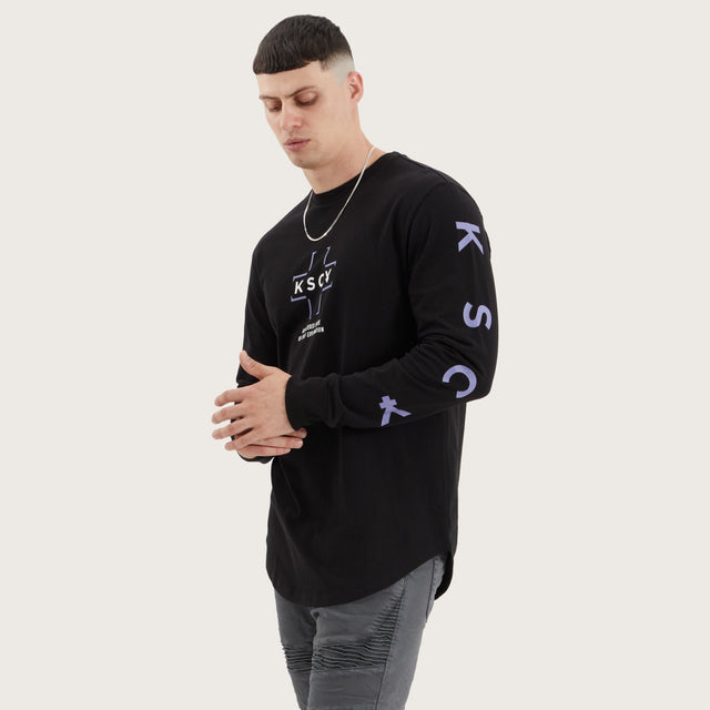 Kirk Dual Curved Longsleeve Tee Jet Black