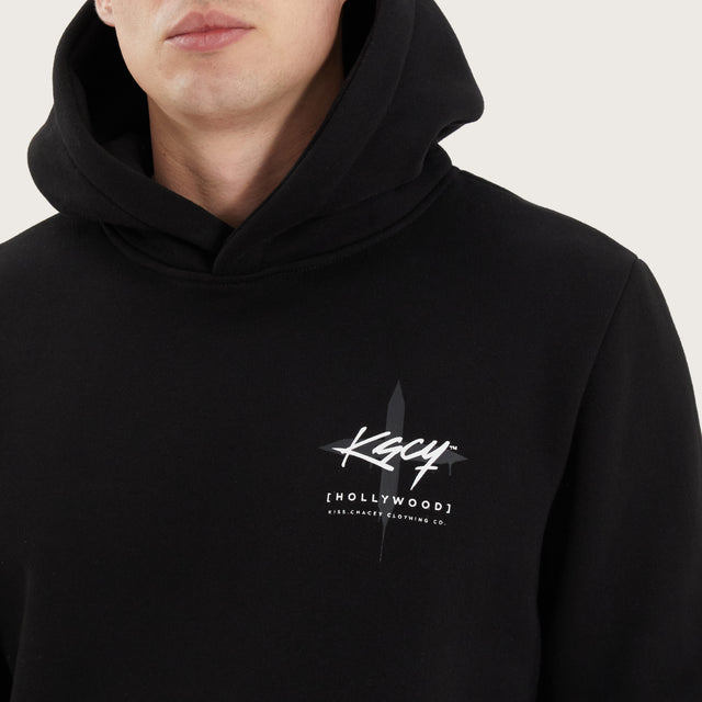 Ruthin Layered Hoodie Jet Black