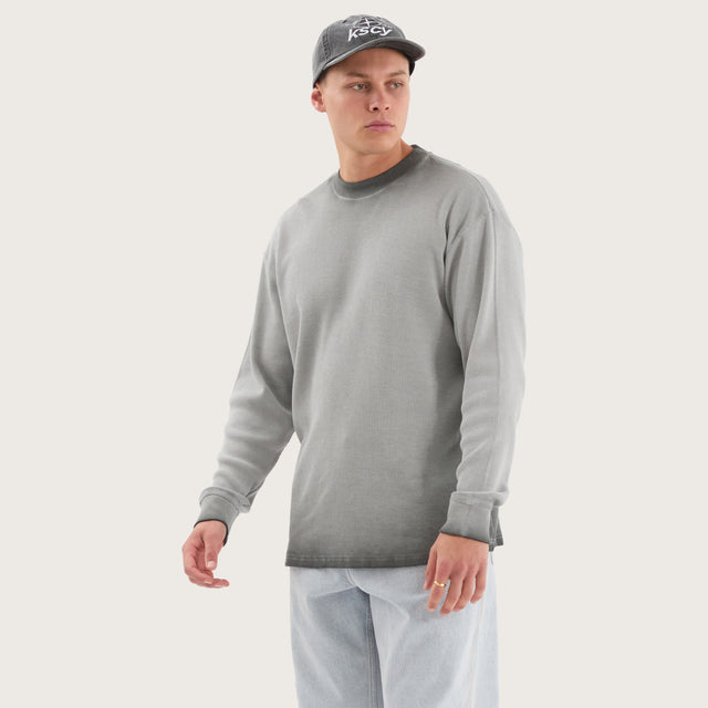 Calne Relaxed Longsleeve Tee Grey Wash