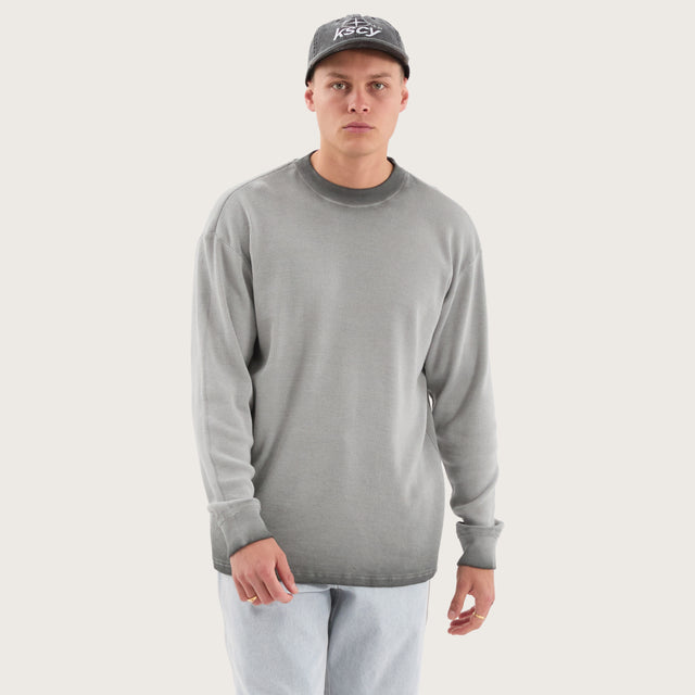 Calne Relaxed Longsleeve Tee Grey Wash