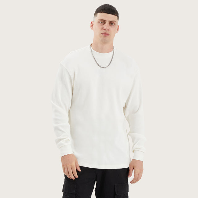 Calne Relaxed Longsleeve Tee Natural Waffle