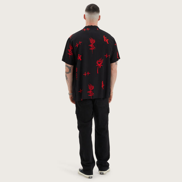 Salton Resort Shirt Lost in Fire Print