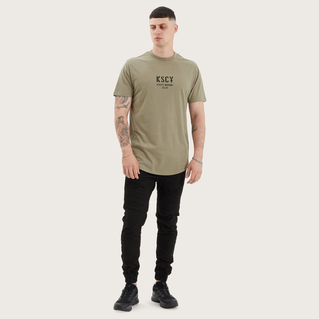 Amery Dual Curved Tee Khaki/Black