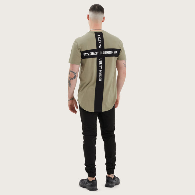 Amery Dual Curved Tee Khaki/Black