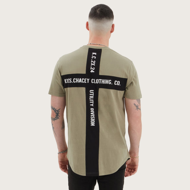 Amery Dual Curved Tee Khaki/Black