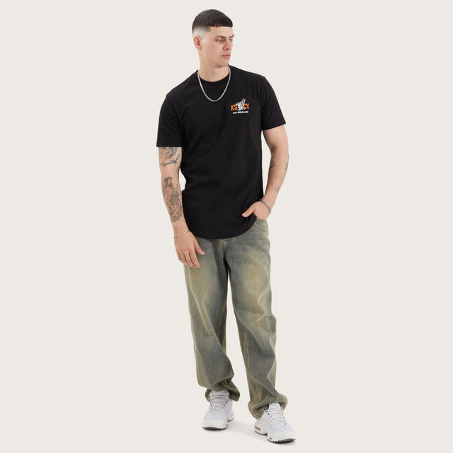 Brook Dual Curved Tee Jet Black