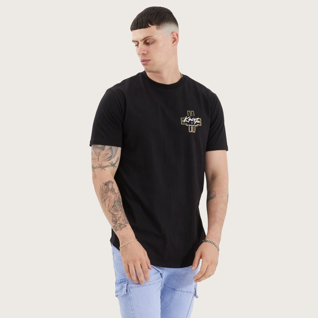 Lent Dual Curved Tee Jet Black