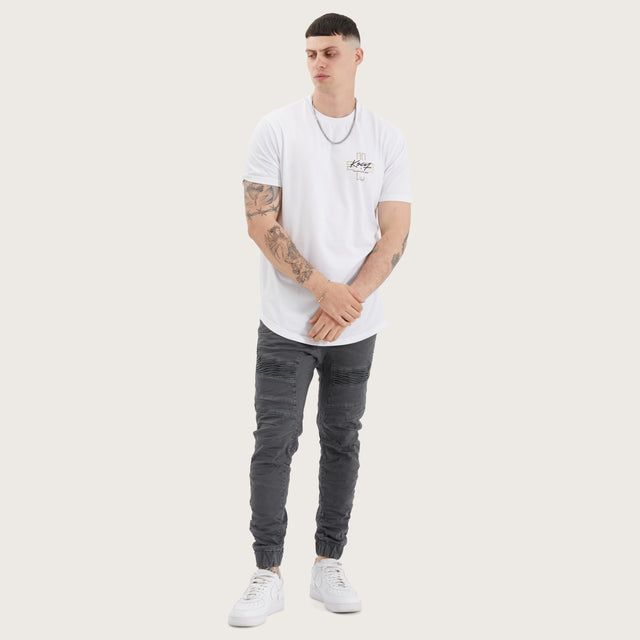 Lent Dual Curved Tee Optical White