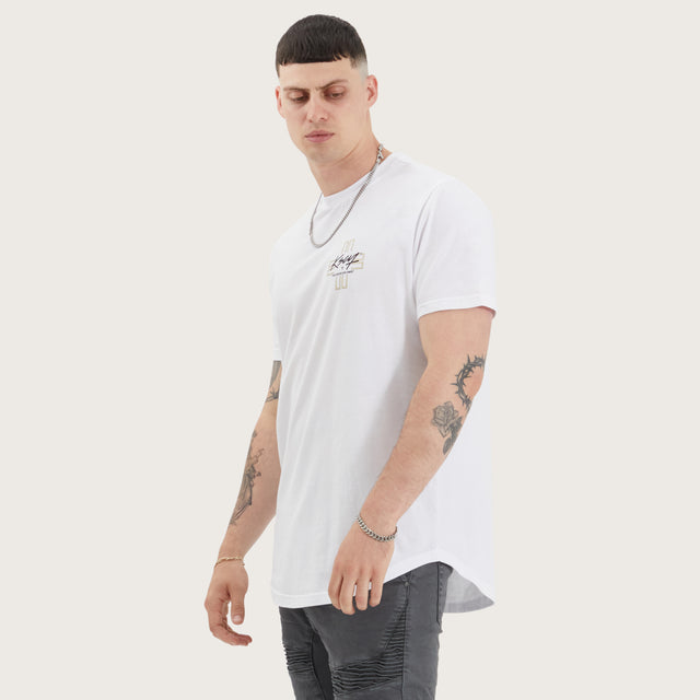 Lent Dual Curved Tee Optical White