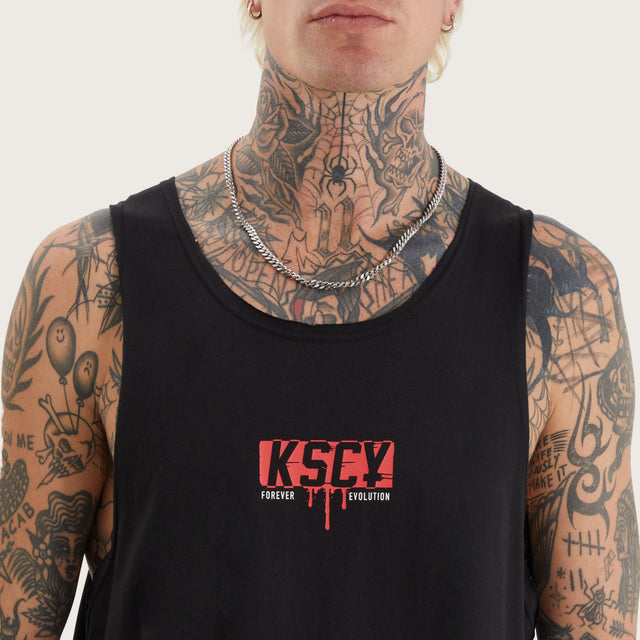 Ripped Raw Muscle Tank Jet Black