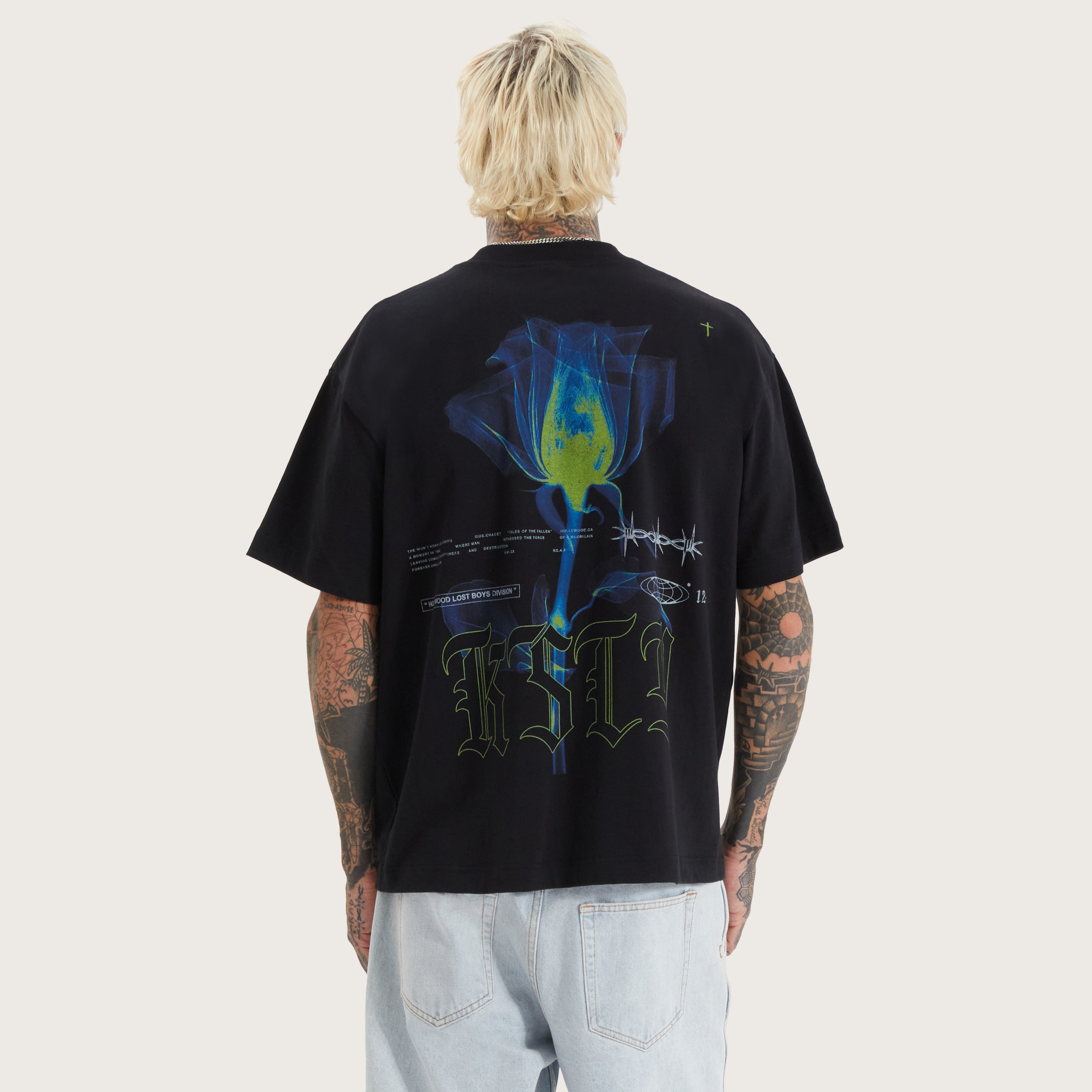 【SATIIIZ】Nordic Pigment High Density T-Shirt Fainted Street Tee in Anthracite Black | KSCY