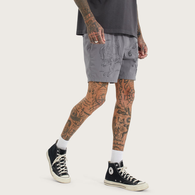 Cracked Beach Shorts Steel Grey