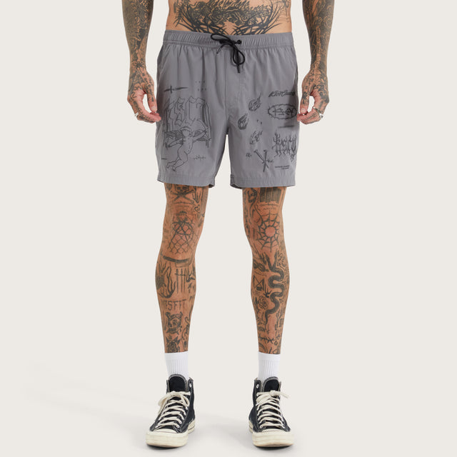 Cracked Beach Shorts Steel Grey