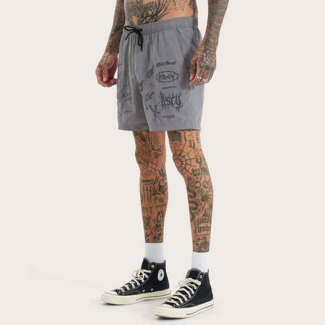 Cracked Beach Shorts Steel Grey